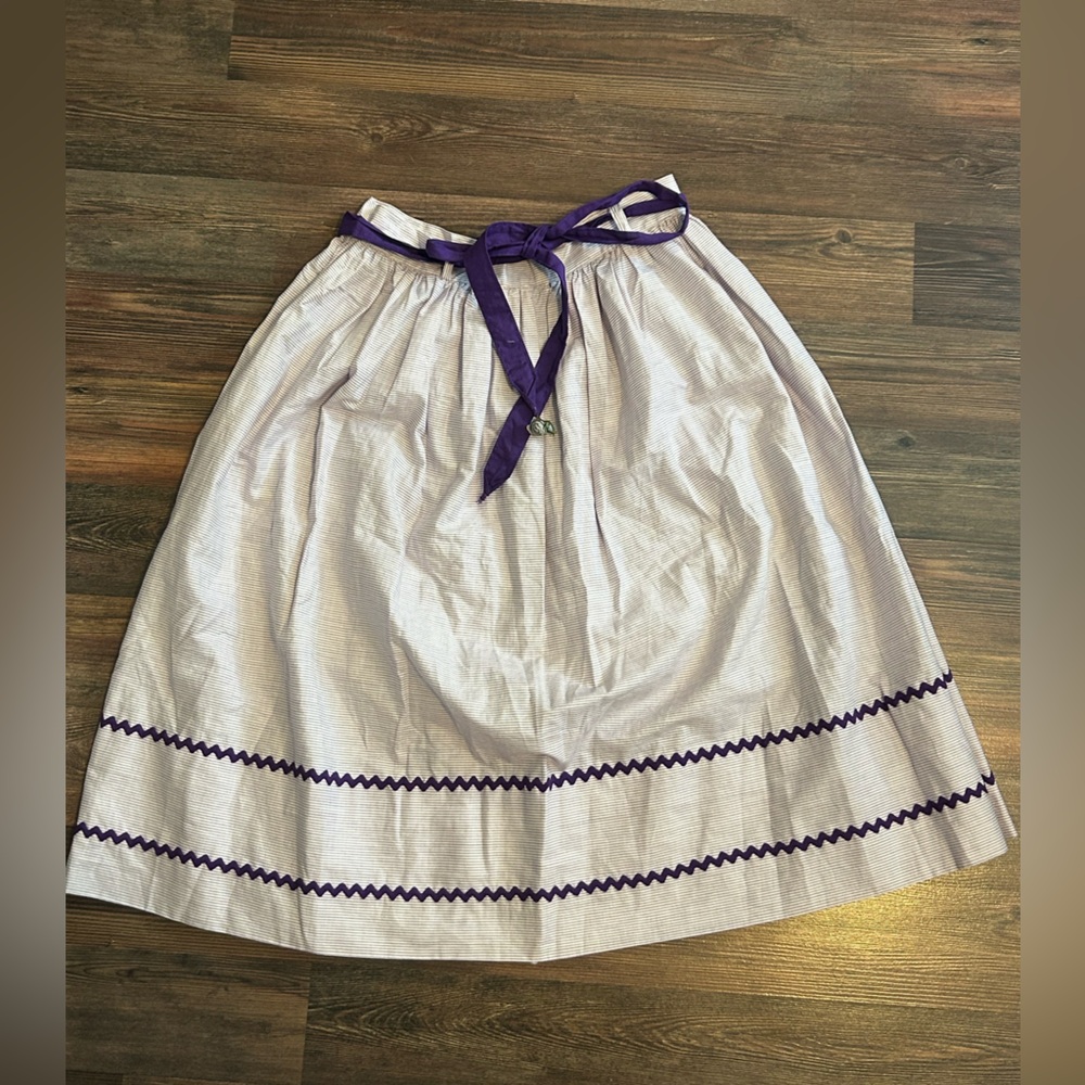 Vintage 50’s Stripe Rick Rack Purple Circle Skirt Size XS